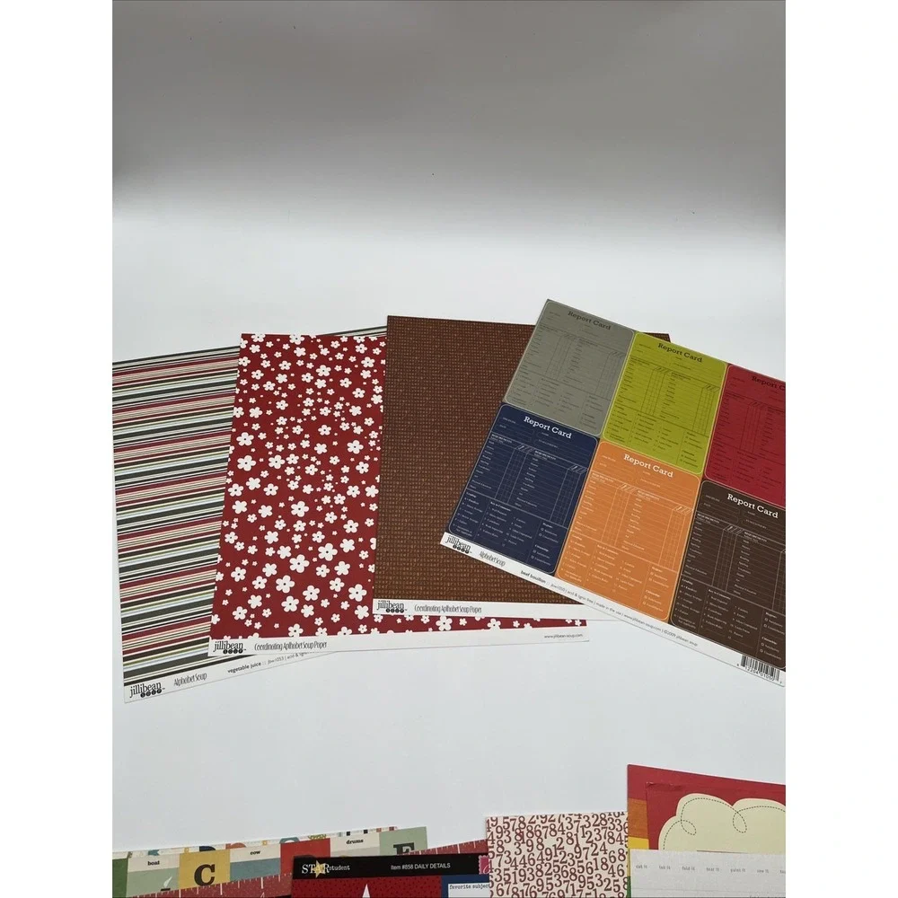 12x12 School Scrapbook Paper Lot Pink Paislee Bella Blvd Simple Stories‎